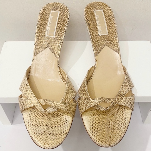 Michael Kors Collection Italy Python Snakeskin Mules Slides Sandals 39 40 9 - Picture 2 of 11